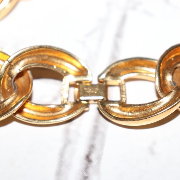 Vintage Napier Chunky Chain Necklace Gold Smooth Textured 20" - Picture 5 of 7